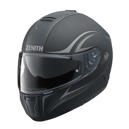 インナーサンバイザー付きのシステムヘルメット。サンバイザー付きモデルってなんかカッコいいですよね！YJ-15 ZENITH GF-1　24,840円（税込）