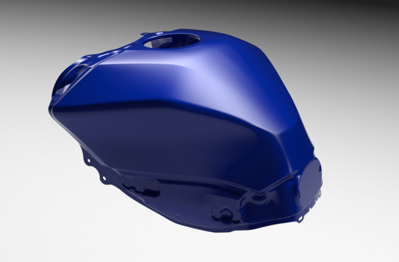 充分な容量を確保しホールドしやすいスリムな燃料タンク