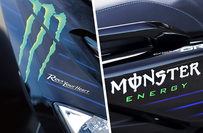Monster Energy Yamaha MotoGPチームの「YZR-M1」を彷彿させるカラー&グラフィック