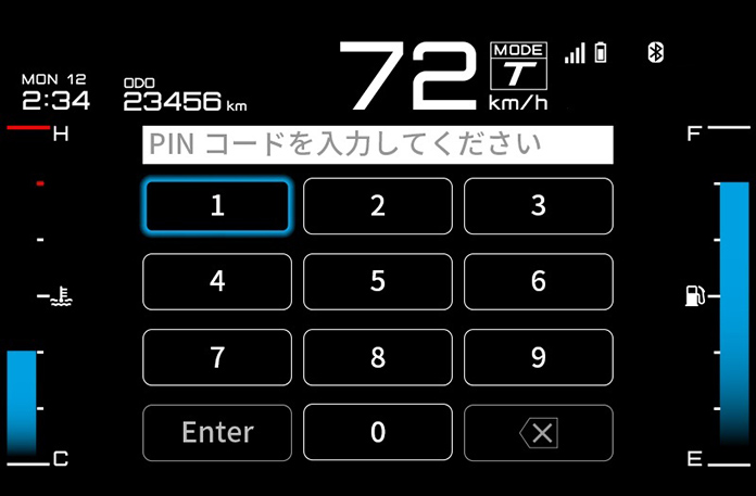 PINコードの入力画面
