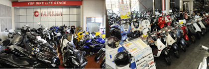 車両だけでなくヘルメットやパーツ類などの店頭在庫も充分。何かあってもどうにか対処してくれそうなボリュームでしょ？