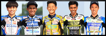 左からピラポン・ロイブーンペン選手（タイ）、ガラン・ヘンドラ・プラタマ選手（インドネシア）、南本宗一郎選手（日本）、カスマ・ダニエル・ビン・カスマユディン選手（マレーシア）、イマニュエル・プトラ・プラトナ選手（インドネシア）