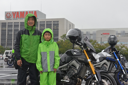 雨の中、タンデムで来場下さった親子ライダー