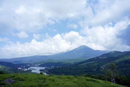 蓼科山と白樺湖