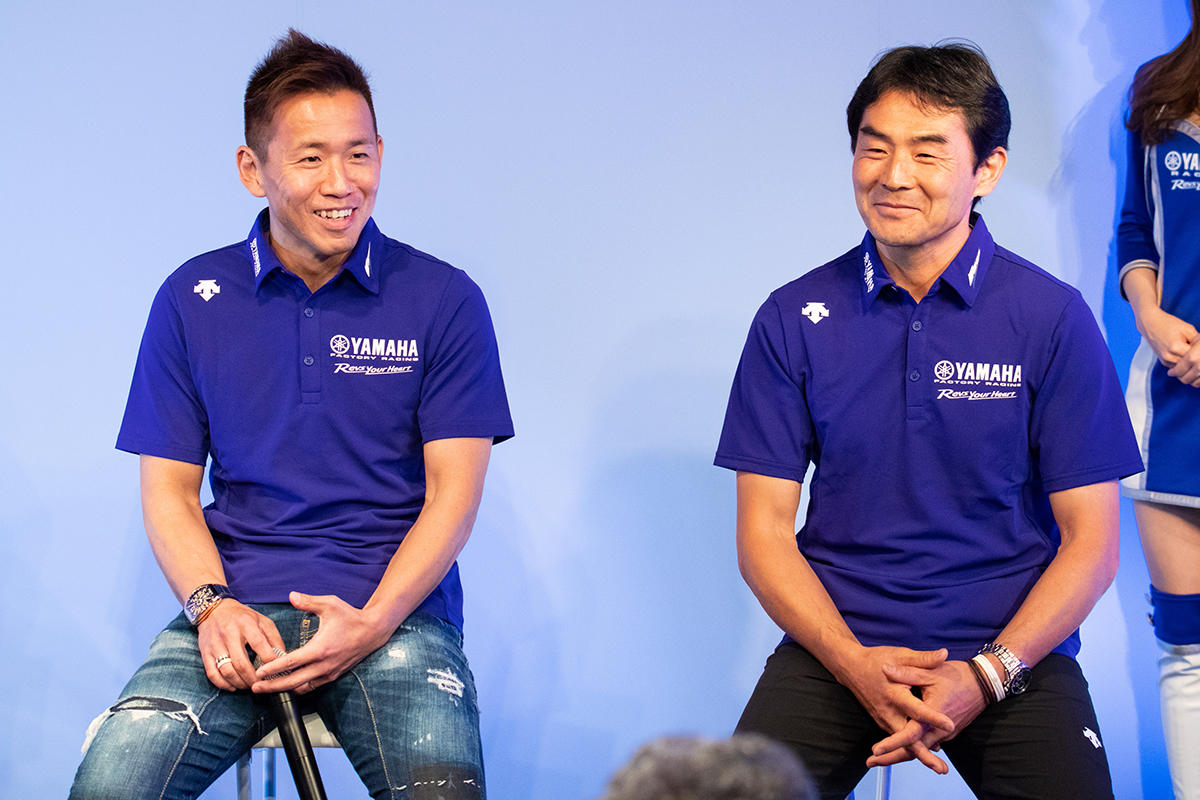 吉川監督も「この3人はコース上だけでなく、レース以外の場面でも、コンビネーションが良く、笑顔が絶えません。3ライダーとも今シーズン好調で、ライバルたちが戦闘力を上げてきている中、マシンのさらなる進化熟成を図り、一つも二つもステップアップして、さらに強いヤマハを見せたい」と意気込みを話してくださいました。