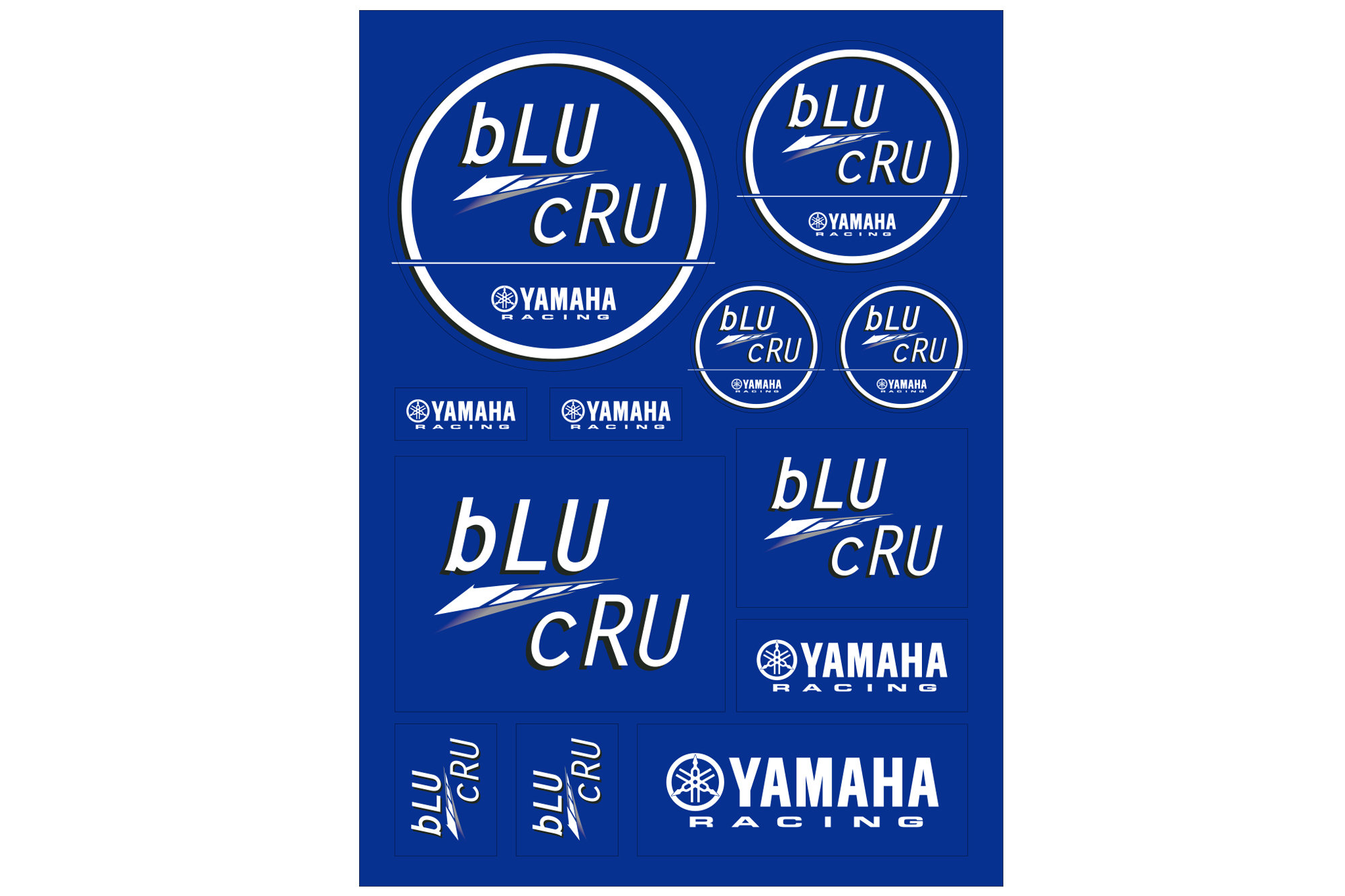 bLU cRUステッカー