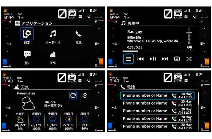 TMAXの７インチTFT液晶メーターと連動して電話の着信・通話をしたり、音楽を聴いたり『Garmin Motorize』のナビゲーションを画面に表示することができます。