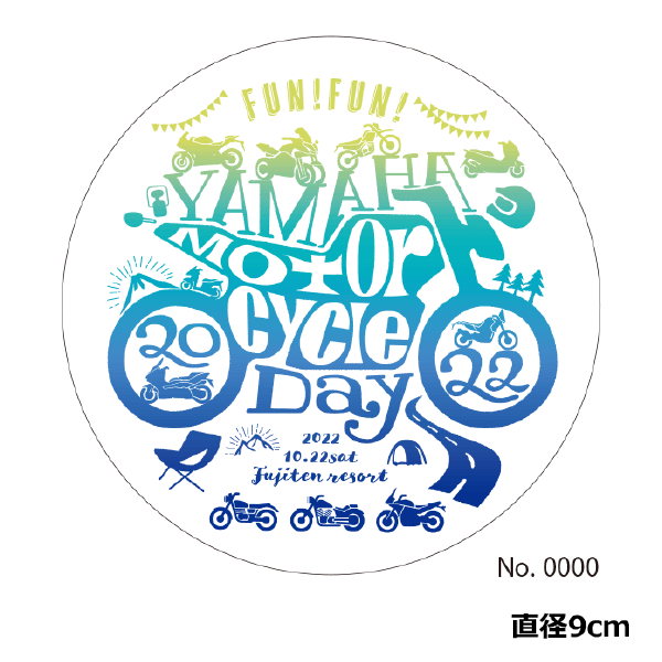 YAMAHA Motorcycle Day2022オリジナル「ステッカー(直径9cm)」