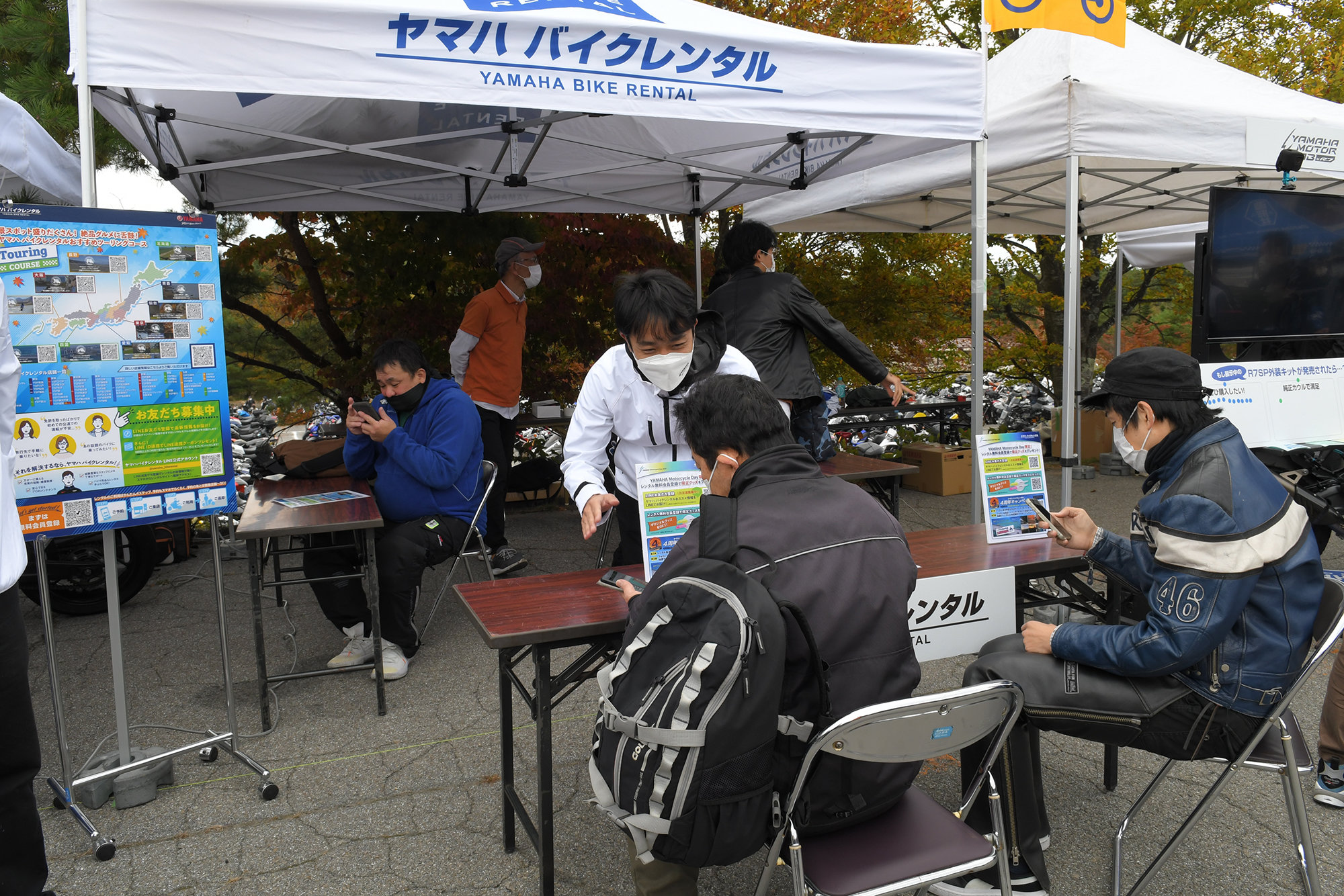 ヤマハ バイクレンタルのブース 