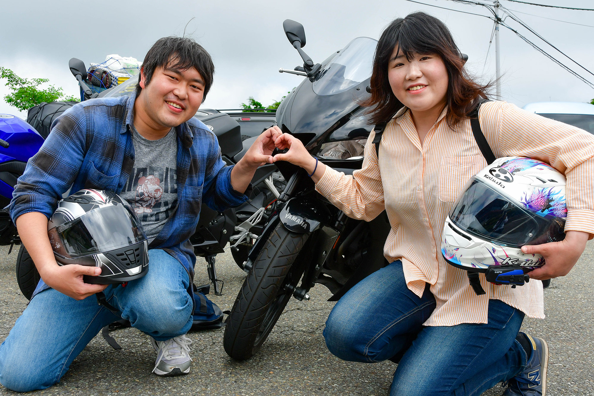 YZF-R15に乗るダンナさまとYZF-R25に乗る奥さまのご夫婦で遊びに来てくださったり