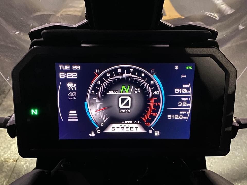 TRACER9 GT+のメーターパネル