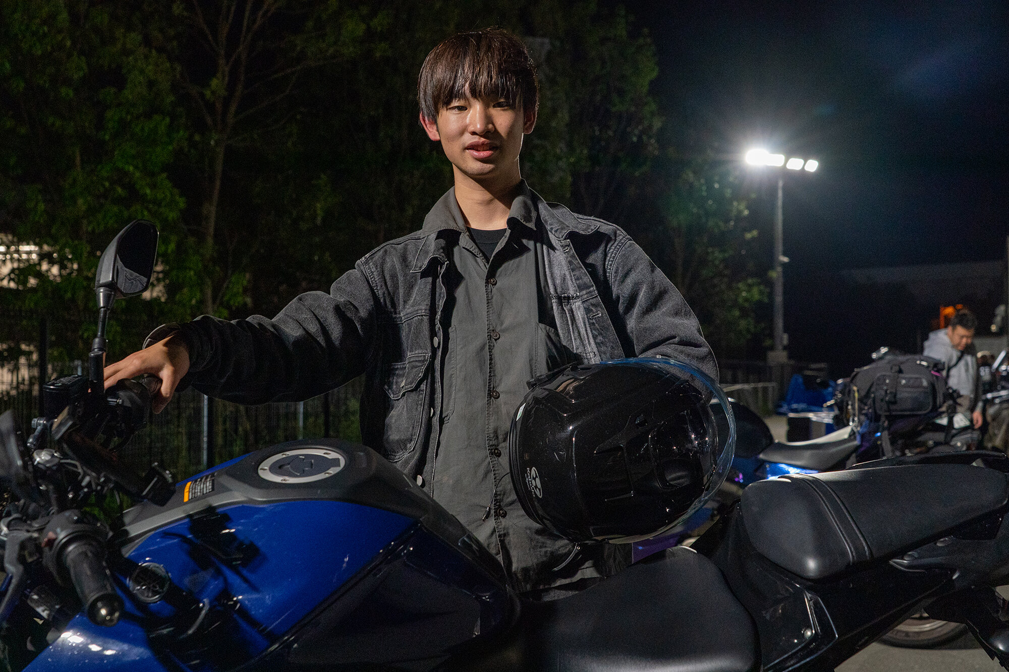 【岡山から来場くださった大学生のMT-03オーナーさん】