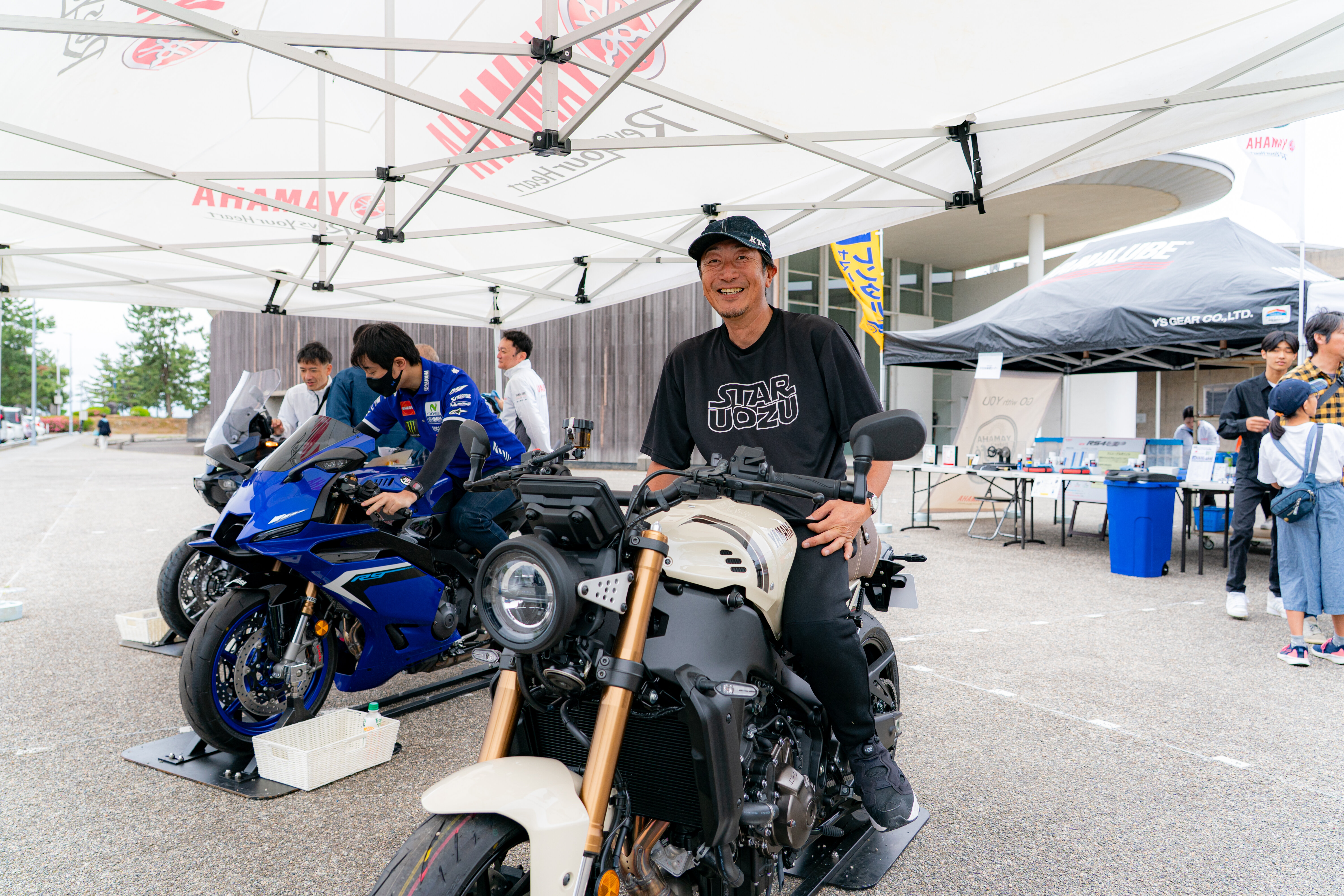 会場の滑川のお隣、魚津市から自転車で来場くださったお客さま。TシャツのStar UOZUが素敵でした！