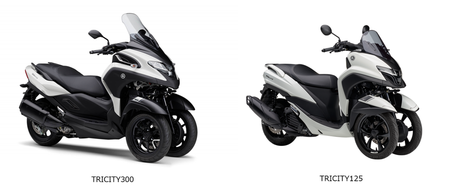 TRICITY300とスタイリング全体のアイコンは共通ですが、TRICITY300はどちらかと言えばより優雅さと洗練さを、TRICITY 155＆125はよりマッシブでパワフルさを感じるデザインにして、シリーズでの明確な距離感と共通性を両立させました。