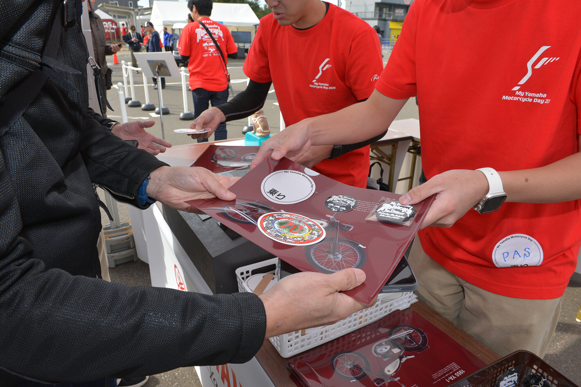 事前エントリーを行っていただいた方にはMy Yamaha Motorcycle Day 2025のロゴが入ったキーホルダーを贈呈しました。