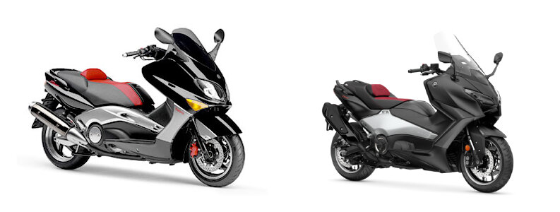 そんな歴史を経て誕生した「TMAX560 25th Anniversary」は、最新の「TMAX560」に、2005年発売の「TMAX SPECIAL」をイメージさせる