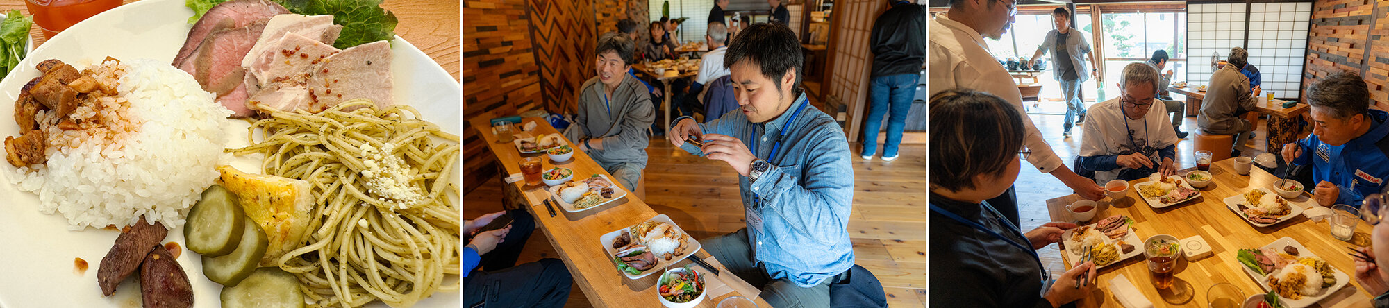 いただいたのは、自家製ローストビーフや地元で獲れた鹿肉などが載った特製プレートランチ。
