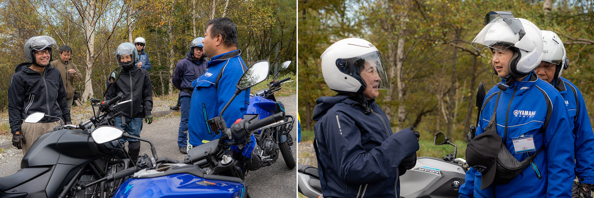 「もっとスムーズに走るには？」「走る位置や目線は？」など、走行中に思った疑問を、休憩中にインストラクターへ相談できるのも大きな特徴です。