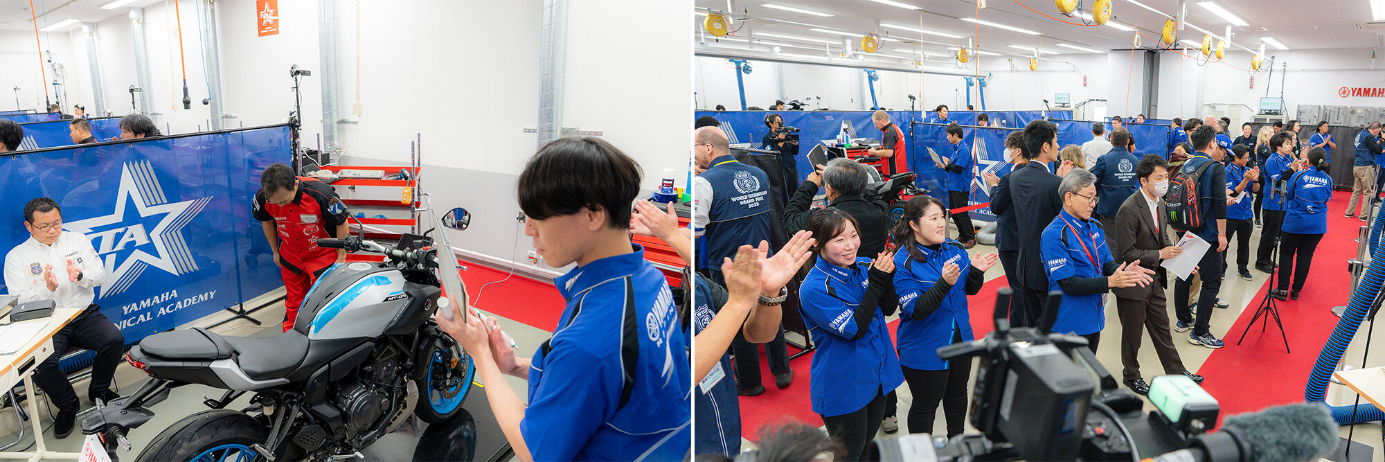 「故障診断競技」の制限時間終了が告げられると、清野さんのブース前からたくさんの拍手が沸き起こりました。