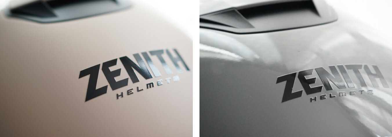 左はセミフラットサンドベージュ、右はNグレー（ツヤあり）です。