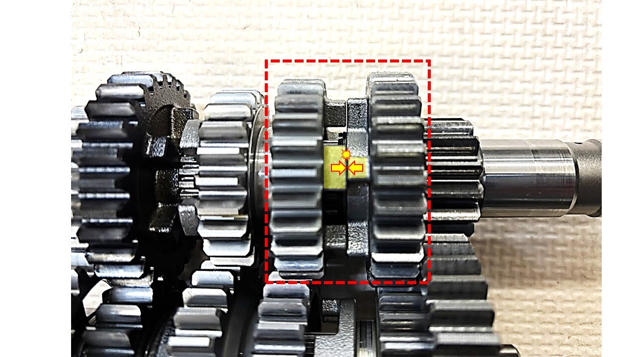 爪と爪、または爪と穴が噛みこんでギヤが入る構造上