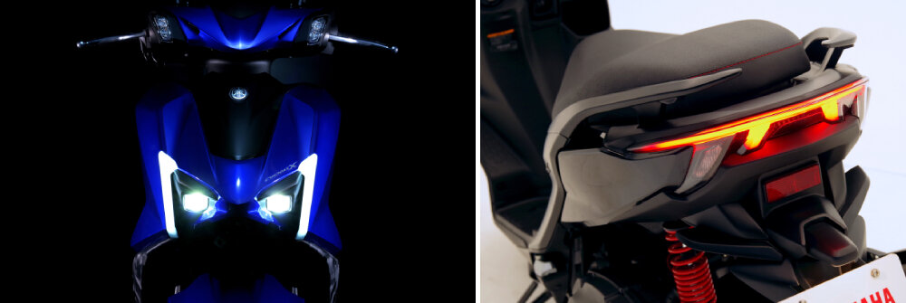 ヘッドランプやテールランプも、一目で新しいシグナスXと分かるデザインにこだわりました。