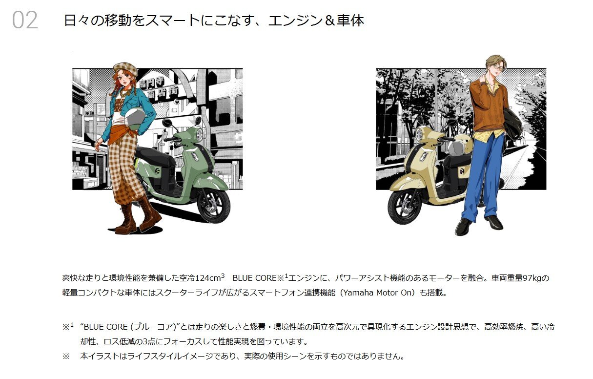 Fazzioの製品情報Webページには、人気イラストレーターutuさんが描くイラストを掲載 