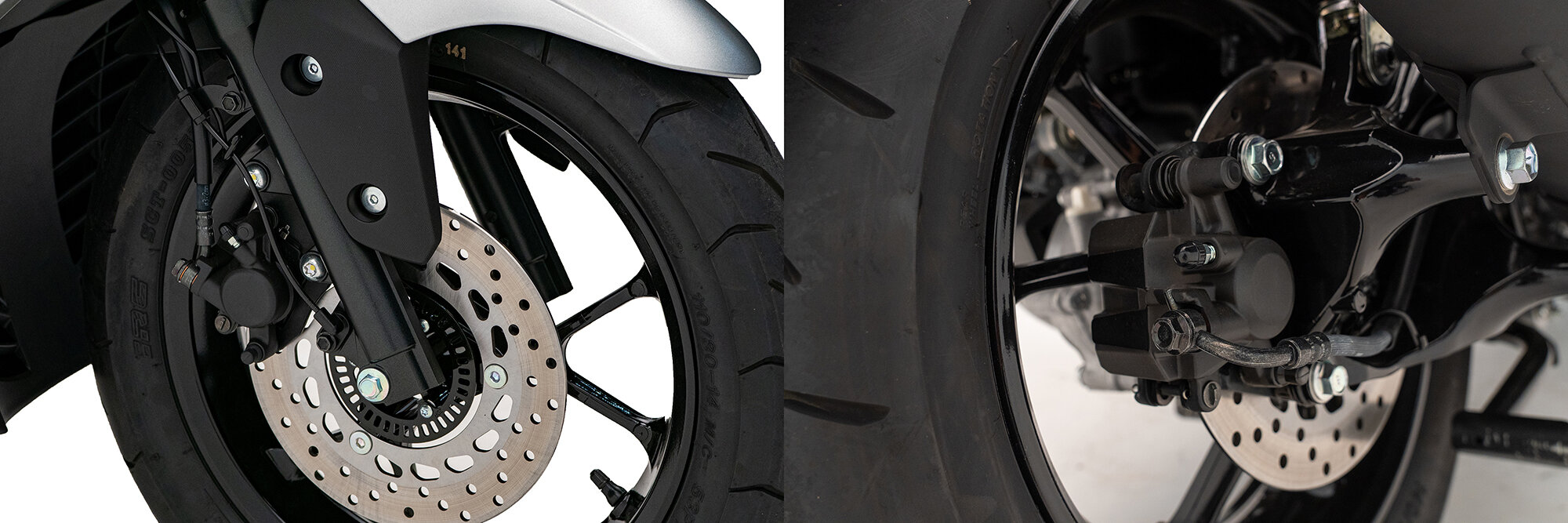 タイヤは前110/80-14、後140/70-14を採用。