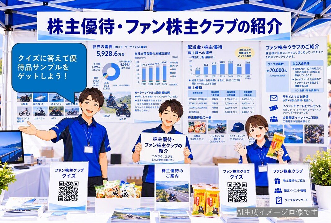 株主特典をご紹介するブースで