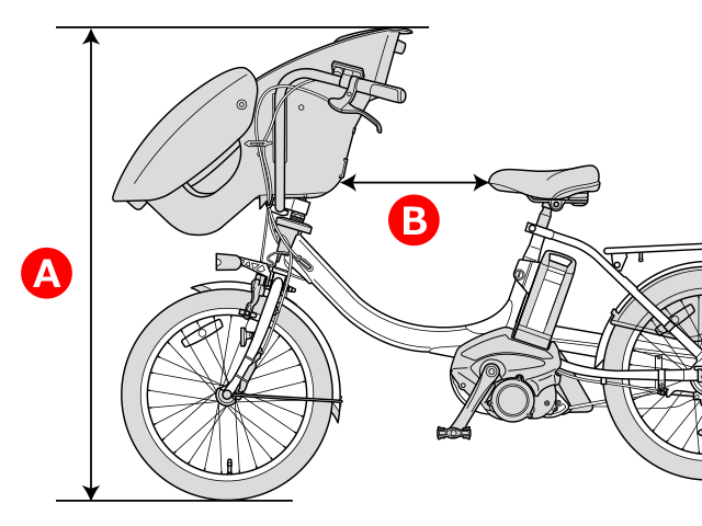 チャイルドシート装着時の高さ一覧表 電動自転車 ヤマハ発動機
