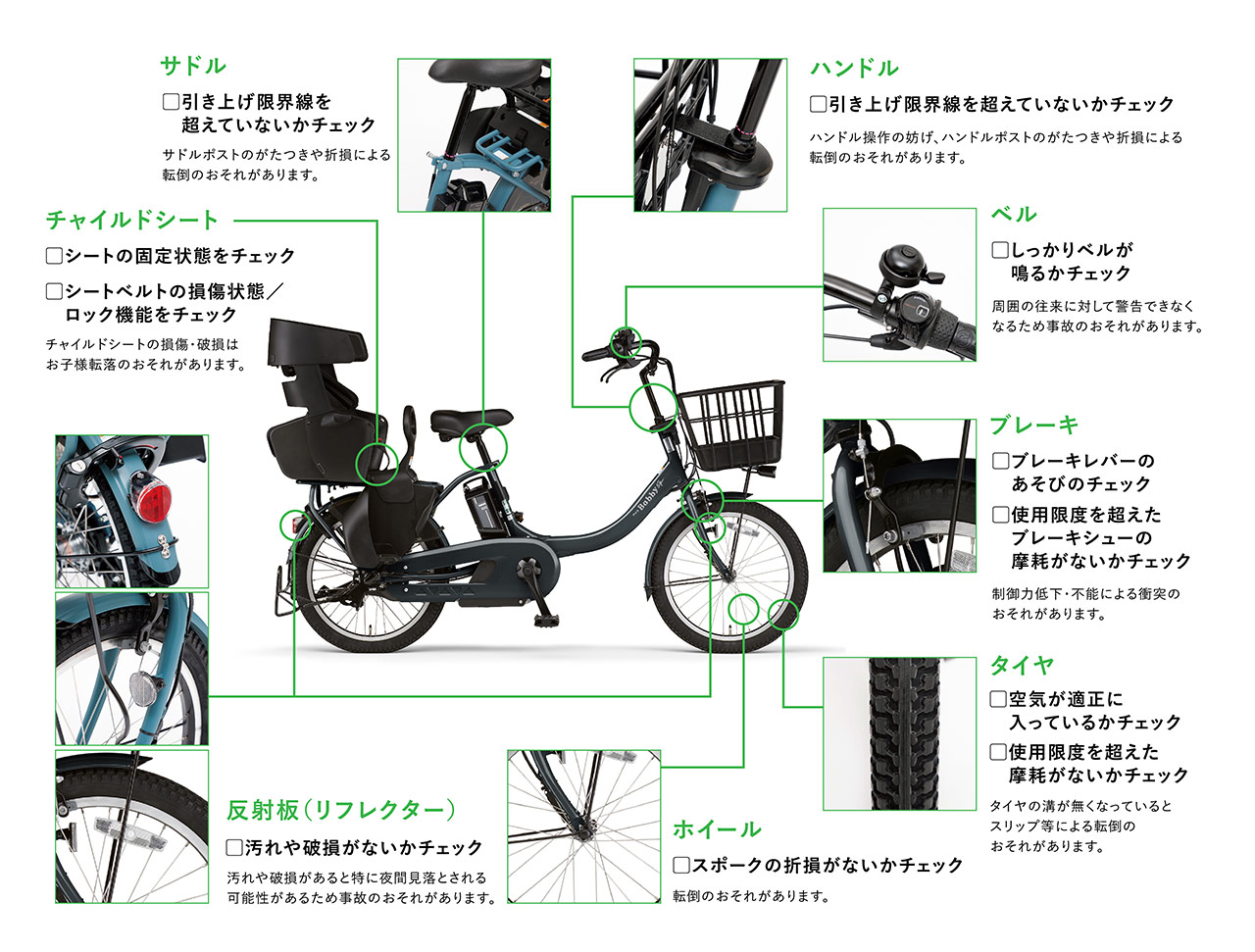 自転車の状態を定期的にチェックしましょう