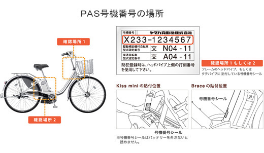 号機番号は自転車のどこに記載されているんですか？ - 電動自転車