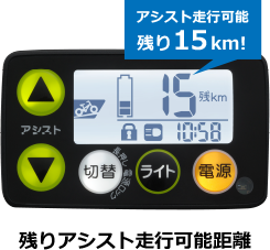 残りアシスト走行可能距離