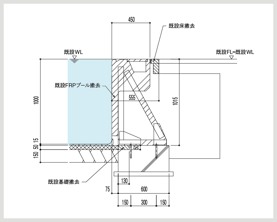 改修前断面図