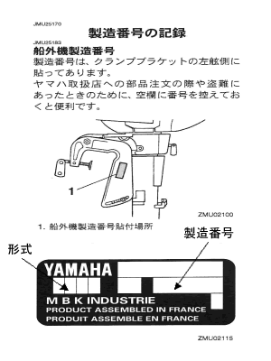 船外機製造番号