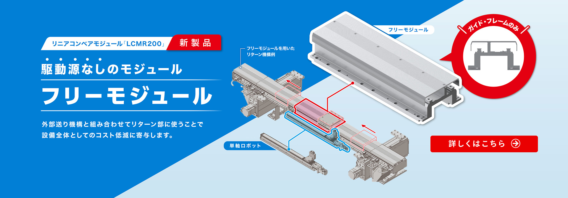 リニアコンベアモジュール LCMR200 フリーモジュール