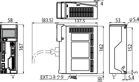 画面の表示項目は、本体前面のボタンで切り替え可能です。