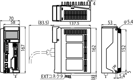 画面の表示項目は、本体前面のボタンで切り替え可能です。