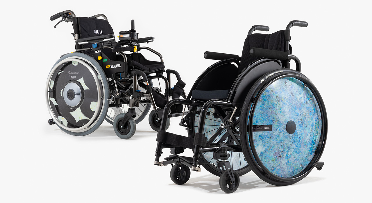 ヤマハ発動機とヘラルボニーのコラボレーションによる車椅子用アートスポークカバー
